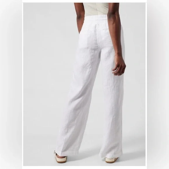 Athleta Cabo Linen Wide Leg Pant Size 10 - Picture 3 of 12